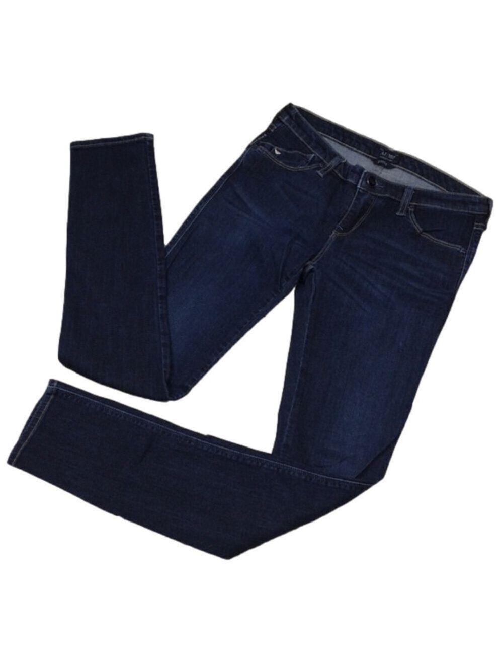 Armani Jeans Lotus Blue Dark Wash Five Pocket Low Mid Rise Skinny Leg Jean